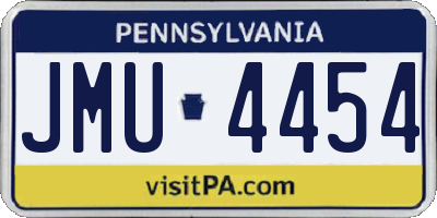 PA license plate JMU4454