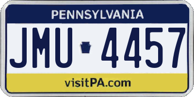 PA license plate JMU4457
