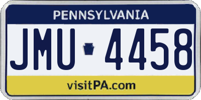 PA license plate JMU4458