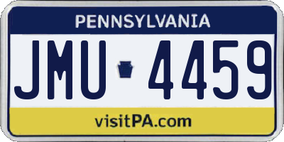 PA license plate JMU4459