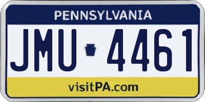 PA license plate JMU4461