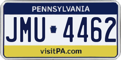 PA license plate JMU4462