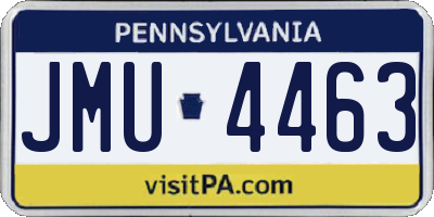 PA license plate JMU4463