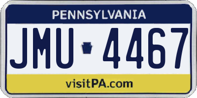 PA license plate JMU4467