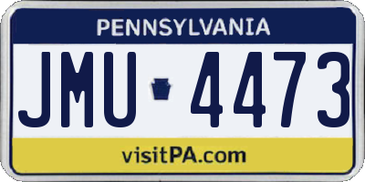 PA license plate JMU4473
