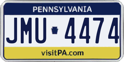 PA license plate JMU4474