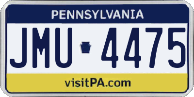 PA license plate JMU4475