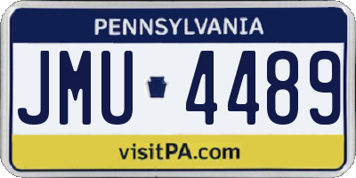 PA license plate JMU4489