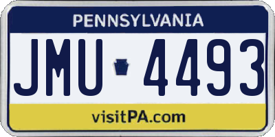 PA license plate JMU4493
