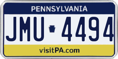 PA license plate JMU4494