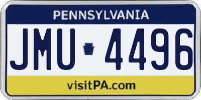 PA license plate JMU4496