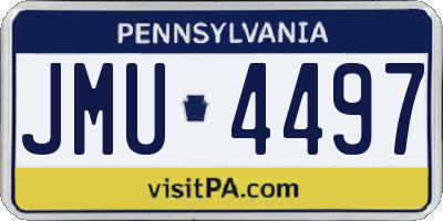 PA license plate JMU4497