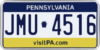 PA license plate JMU4516