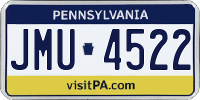 PA license plate JMU4522