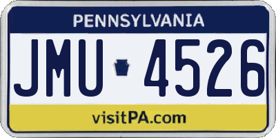 PA license plate JMU4526