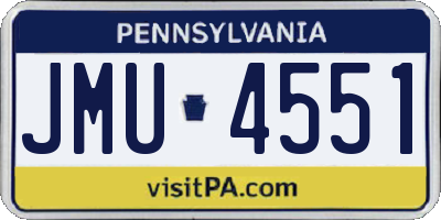 PA license plate JMU4551