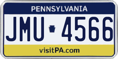 PA license plate JMU4566