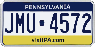 PA license plate JMU4572