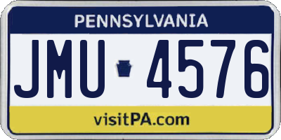 PA license plate JMU4576