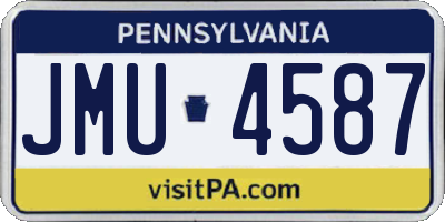PA license plate JMU4587