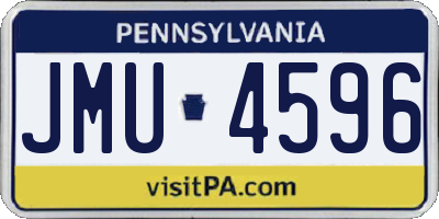 PA license plate JMU4596