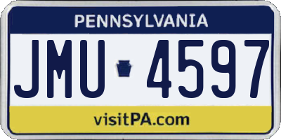 PA license plate JMU4597