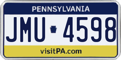 PA license plate JMU4598