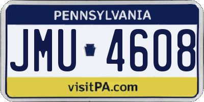 PA license plate JMU4608
