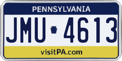 PA license plate JMU4613
