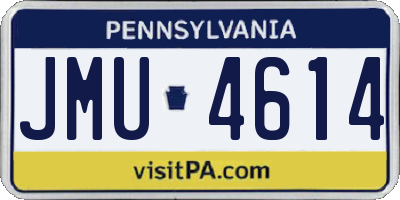 PA license plate JMU4614