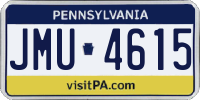 PA license plate JMU4615