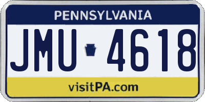PA license plate JMU4618