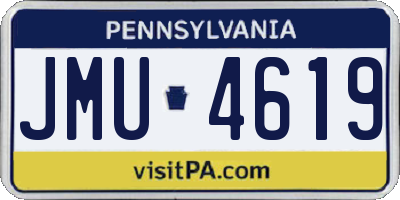 PA license plate JMU4619