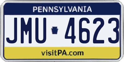PA license plate JMU4623