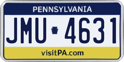 PA license plate JMU4631
