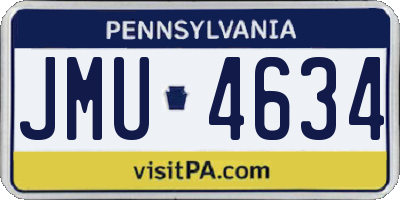 PA license plate JMU4634