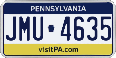 PA license plate JMU4635