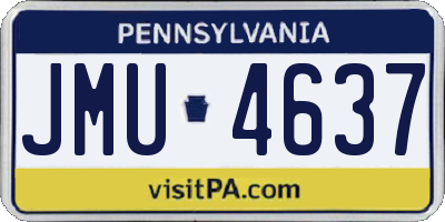 PA license plate JMU4637