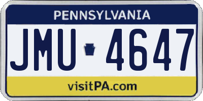 PA license plate JMU4647