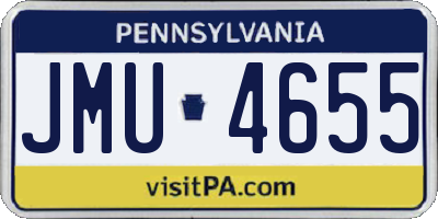 PA license plate JMU4655