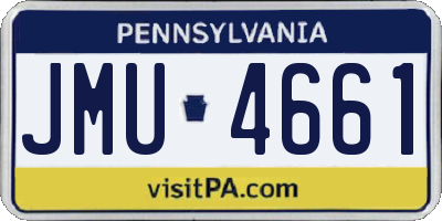 PA license plate JMU4661