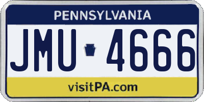 PA license plate JMU4666
