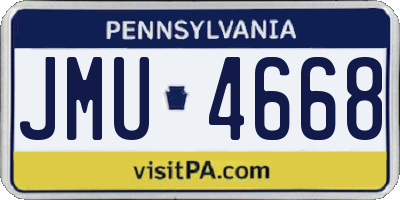 PA license plate JMU4668