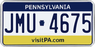 PA license plate JMU4675