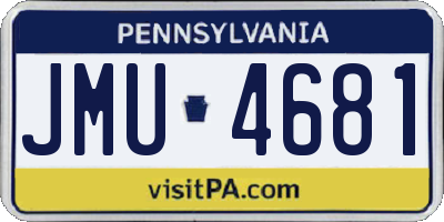 PA license plate JMU4681