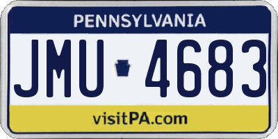PA license plate JMU4683