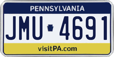 PA license plate JMU4691