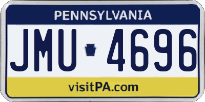 PA license plate JMU4696