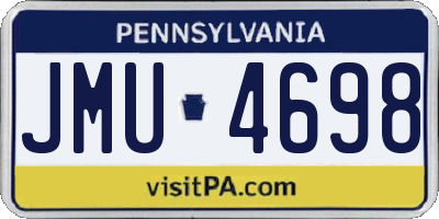 PA license plate JMU4698