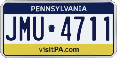 PA license plate JMU4711